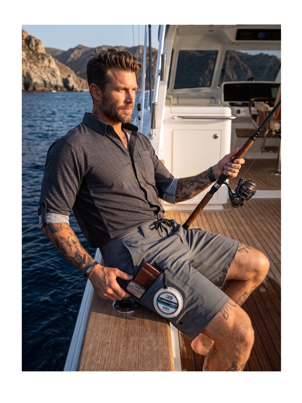 Pelagic® 𓆝 Traverse 21” Outseam Water Repellant Fishing Shorts 𓆝 Charcoal 38